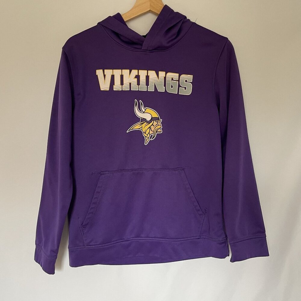NFL Team Minnesota Vikings purple hooded sweatshirt youth size large‎